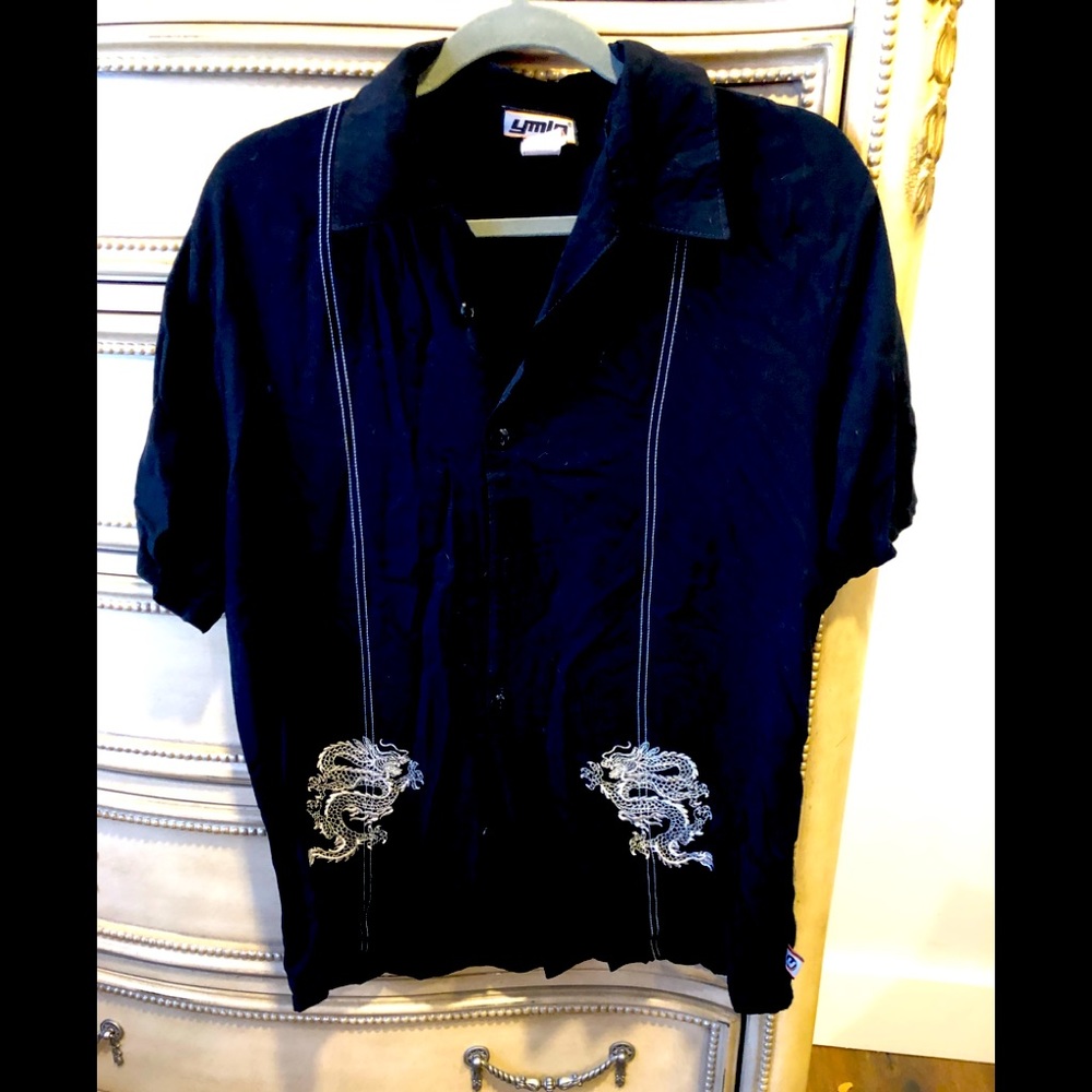 Shirt -button down collar  dragon dress shirt